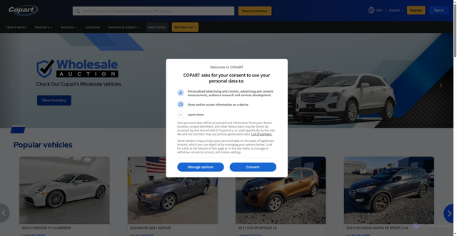 Security scan screenshot of https://www.copart.com