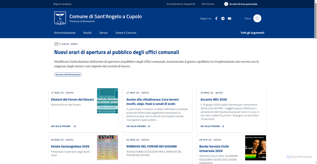 Security scan screenshot of https://www.comune.santangeloacupolo.bn.it