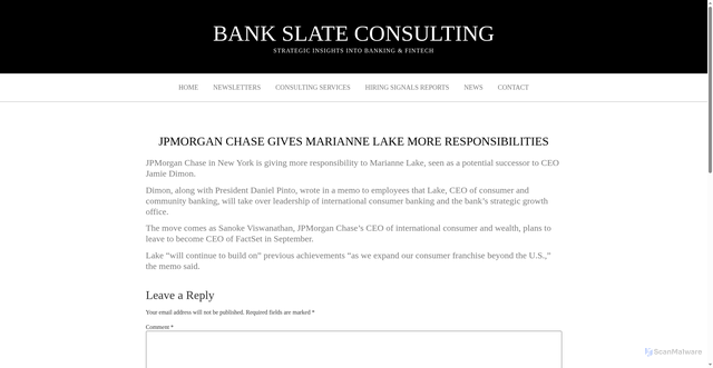 Security scan screenshot of https://www.thebankslate.com/2025/06/jpmorgan-chase-gives-marianne-lake-more-responsibilities/