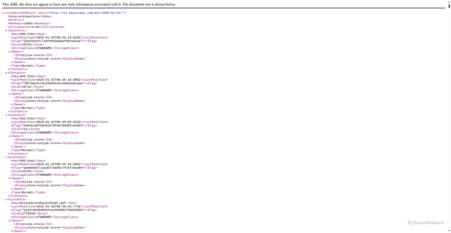 Security scan screenshot of https://onlinestore.wsimg.com