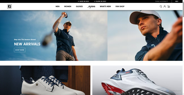 Security scan screenshot of https://footjoy.com