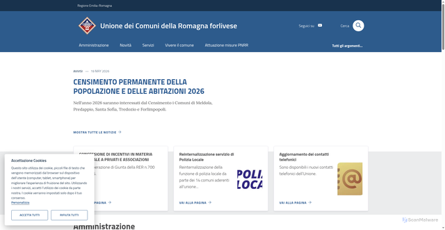 Security scan screenshot of https://www.romagnaforlivese.it
