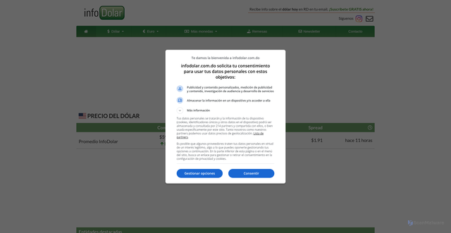 Security scan screenshot of https://infodolar.com.do
