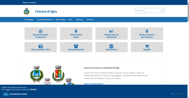 Security scan screenshot of https://www.comune.agra.va.it/hh/index.php