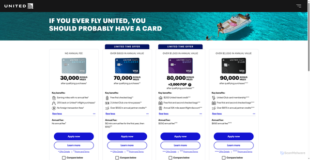 Security scan screenshot of https://www.theexplorercard.com