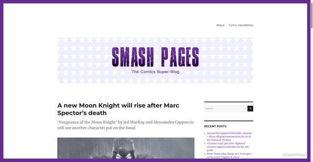 Security scan screenshot of https://smashpages.net/2023/09/16/a-new-moon-knight-will-rise-after-marc-specters-death/
