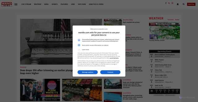 Security scan screenshot of https://www.wandtv.com