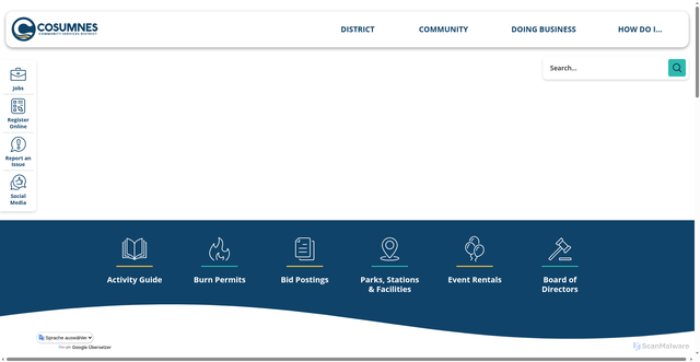 Security scan screenshot of https://cosumnescsd.gov/