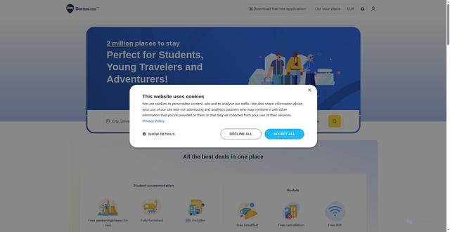 Security scan screenshot of https://dorms.com