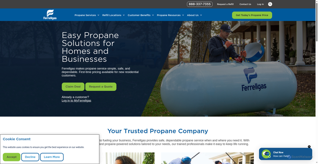 Security scan screenshot of https://www.ferrellgas.com/