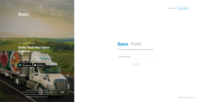 Security scan screenshot of https://portal.sysco.com/