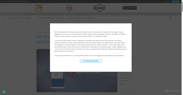 Security scan screenshot of https://refinish.basf.us/news/