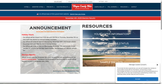 Security scan screenshot of https://www.waynecountyoh.gov/