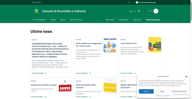 Security scan screenshot of https://comune.rocchettaavolturno.is.it/