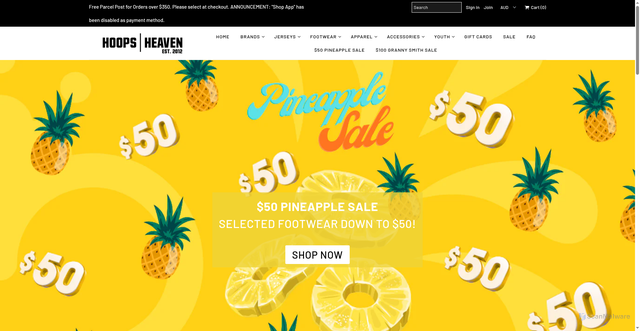 Security scan screenshot of https://www.hoopsheaven.com.au/