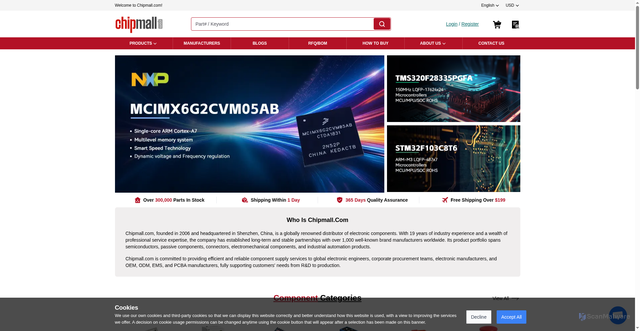 Security scan screenshot of https://chipmall.com