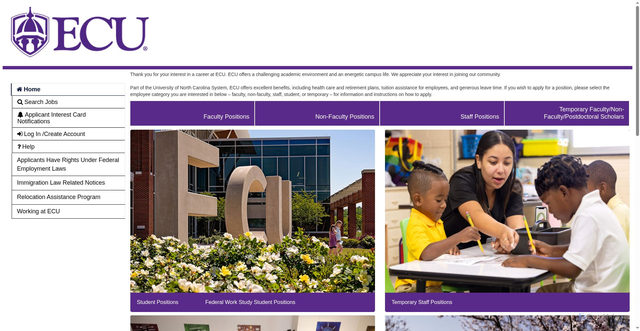 Security scan screenshot of https://ecu.peopleadmin.com/