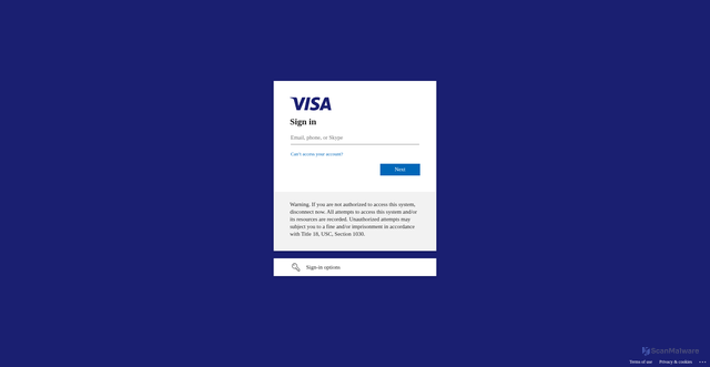 Security scan screenshot of https://visa-ndaportal.visa.com