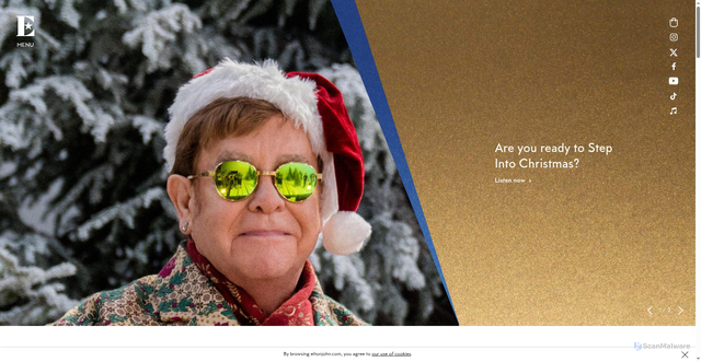 Security scan screenshot of https://www.eltonjohn.com/
