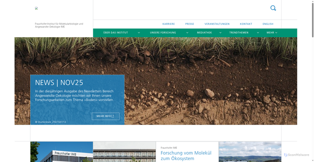 Security scan screenshot of https://www.ime.fraunhofer.de/