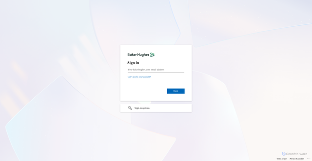Security scan screenshot of https://bakerhughes-my.sharepoint.com