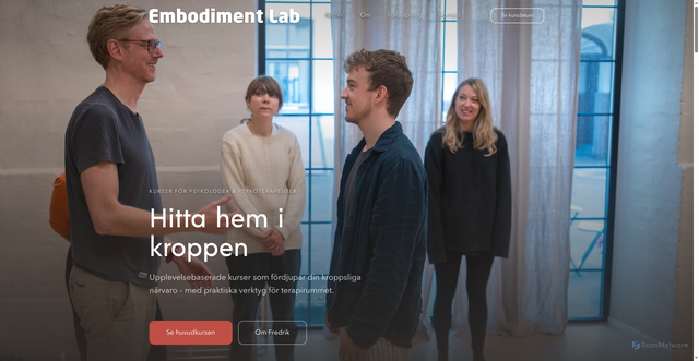 Security scan screenshot of https://embodimentlab.se