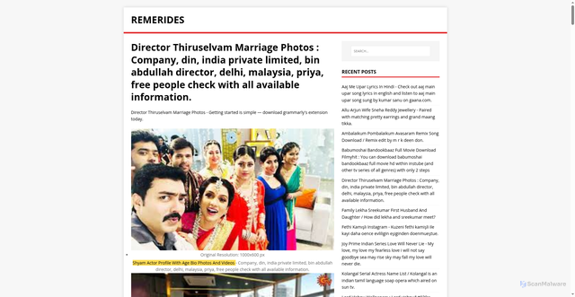 Security scan screenshot of https://sedireme.pages.dev/posts/director-thiruselvam-marriage-photos/