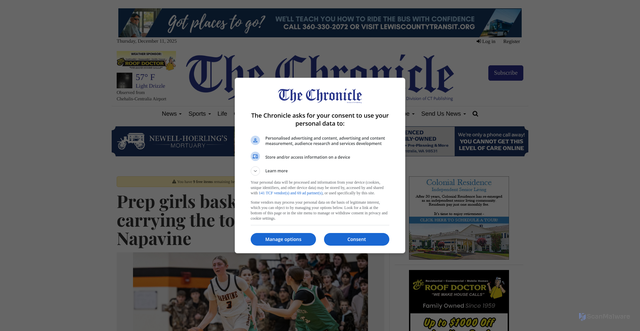 Security scan screenshot of http://www.chronline.com/stories/prep-girls-basketball-defense-carrying-the-torch-early-on-for-napavine,392563