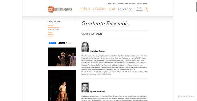 Security scan screenshot of https://www.clevelandplayhouse.com/education/cwrucph-mfa/graduate-ensemble