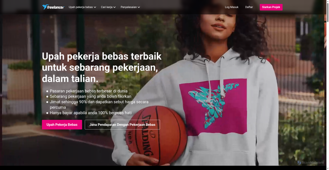 Security scan screenshot of https://www.my.freelancer.com