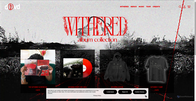 Security scan screenshot of https://shop.d4vd.io/?srsltid=AfmBOopbafuv0OBl9-NVZUsMv7R4gceGbvgA3cM6fQgl5_A2TYLfrIW-