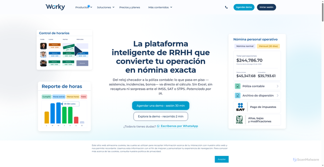 Security scan screenshot of https://worky.mx