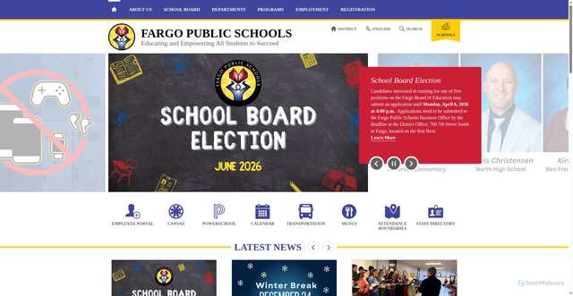 Security scan screenshot of https://www.fargo.k12.nd.us/