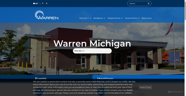 Security scan screenshot of https://www.cityofwarren.org/