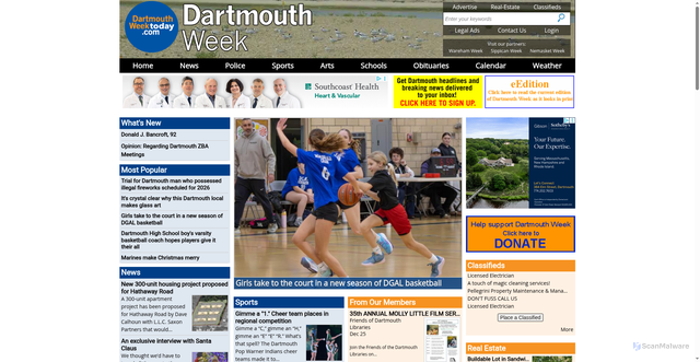 Security scan screenshot of http://dartmouth.theweektoday.com/