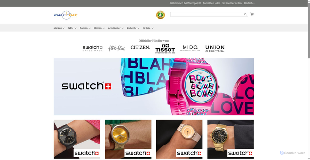Security scan screenshot of https://www.watchpapst.de