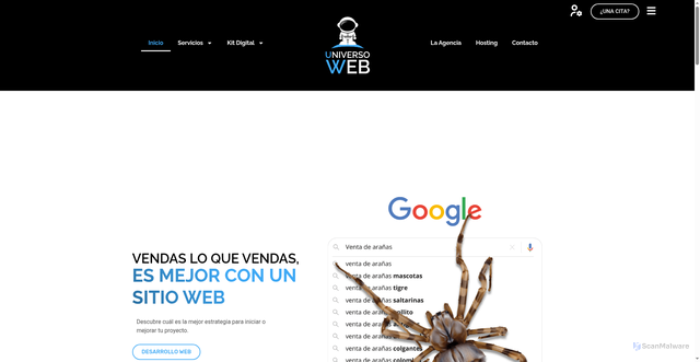 Security scan screenshot of https://www.universoweb.es/