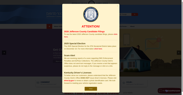 Security scan screenshot of https://www.jeffersoncountyclerk.org/