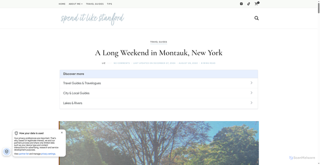 Security scan screenshot of https://www.spenditlikestanford.com/weekend-in-montauk-new-york/