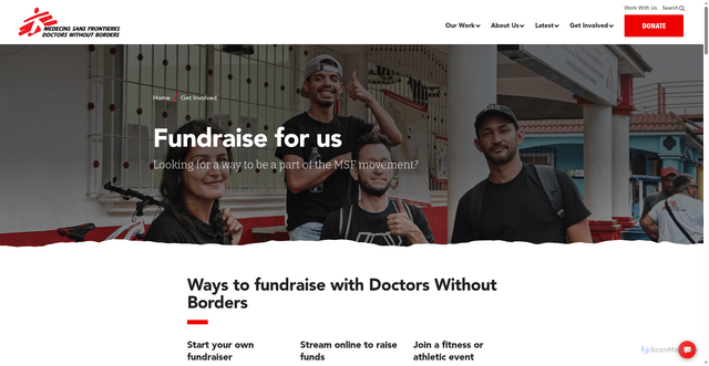 Security scan screenshot of https://www.doctorswithoutborders.org/get-involved/fundraise-for-us