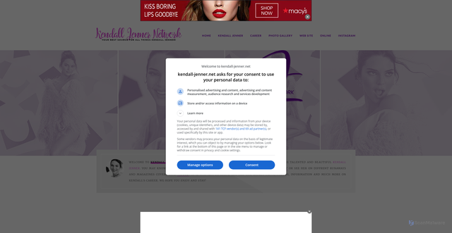 Security scan screenshot of https://kendall-jenner.net/