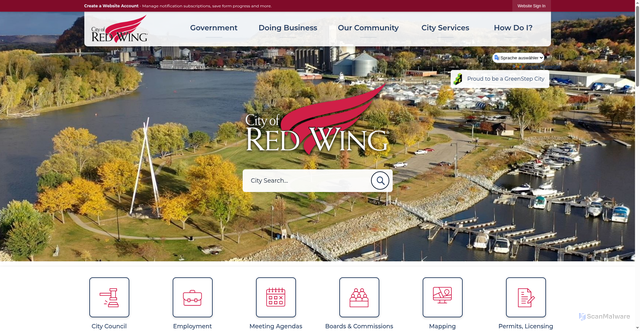 Security scan screenshot of https://redwingmn.gov/