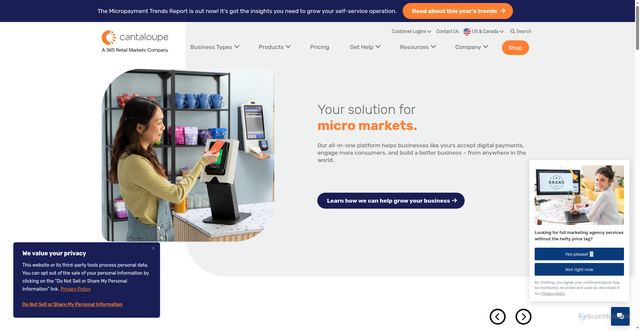 Security scan screenshot of https://cantaloupe.com