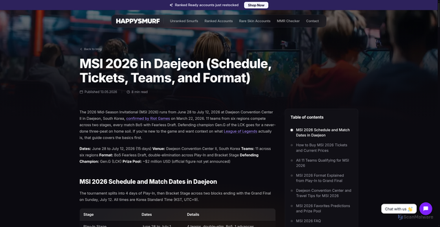 Security scan screenshot of https://happysmurf.com/blog/msi-2026/