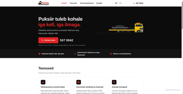 Security scan screenshot of https://puksiirman.ee/