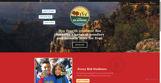 Security scan screenshot of https://everykidoutdoors.gov/index.htm
