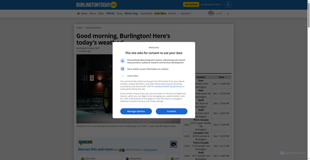 Security scan screenshot of https://www.burlingtontoday.com/good-morning/good-morning-burlington-heres-todays-weather-11563653