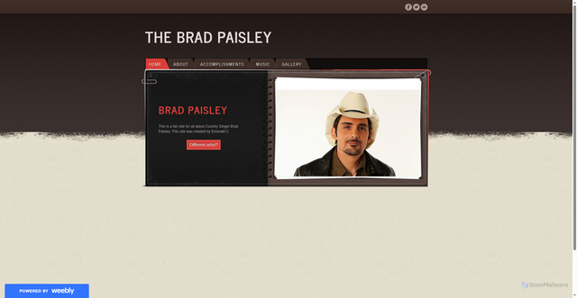 Security scan screenshot of https://thebradpaisley.weebly.com/