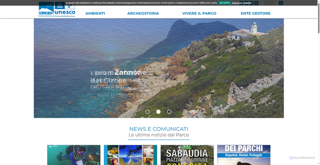 Security scan screenshot of https://www.parcocirceo.it