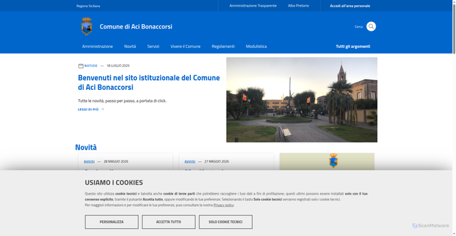 Security scan screenshot of https://www.comune.acibonaccorsi.ct.it